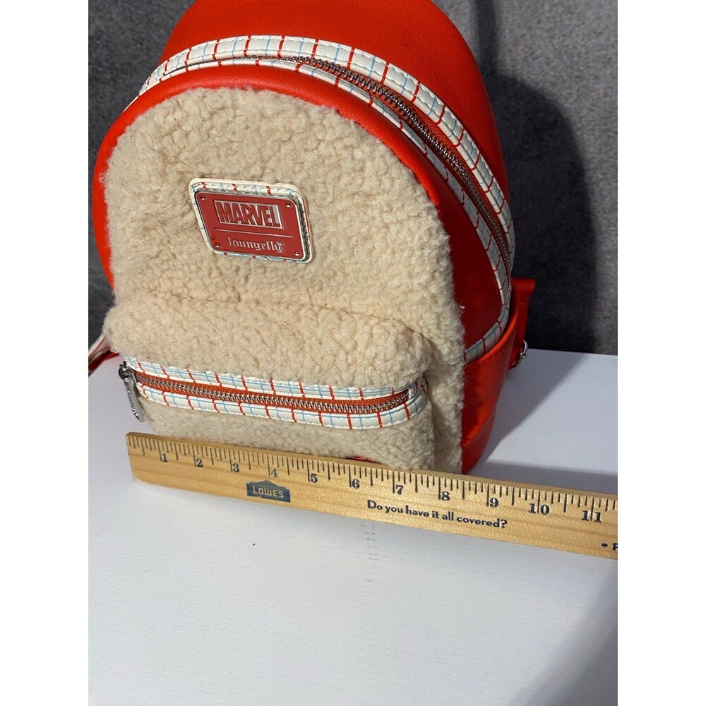 Loungefly Marvel Spider-Man Sherpa Mini Backpack Disney Parks Great Power Quote - Picture 10 of 12